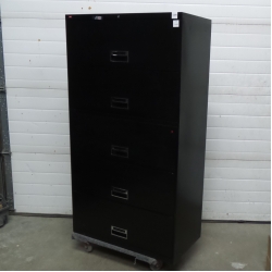 Black 5 Drawer Lateral File Cabinet, Locking Tab style Black 5 Drawer Lateral File Cabinet, Locking Tab style